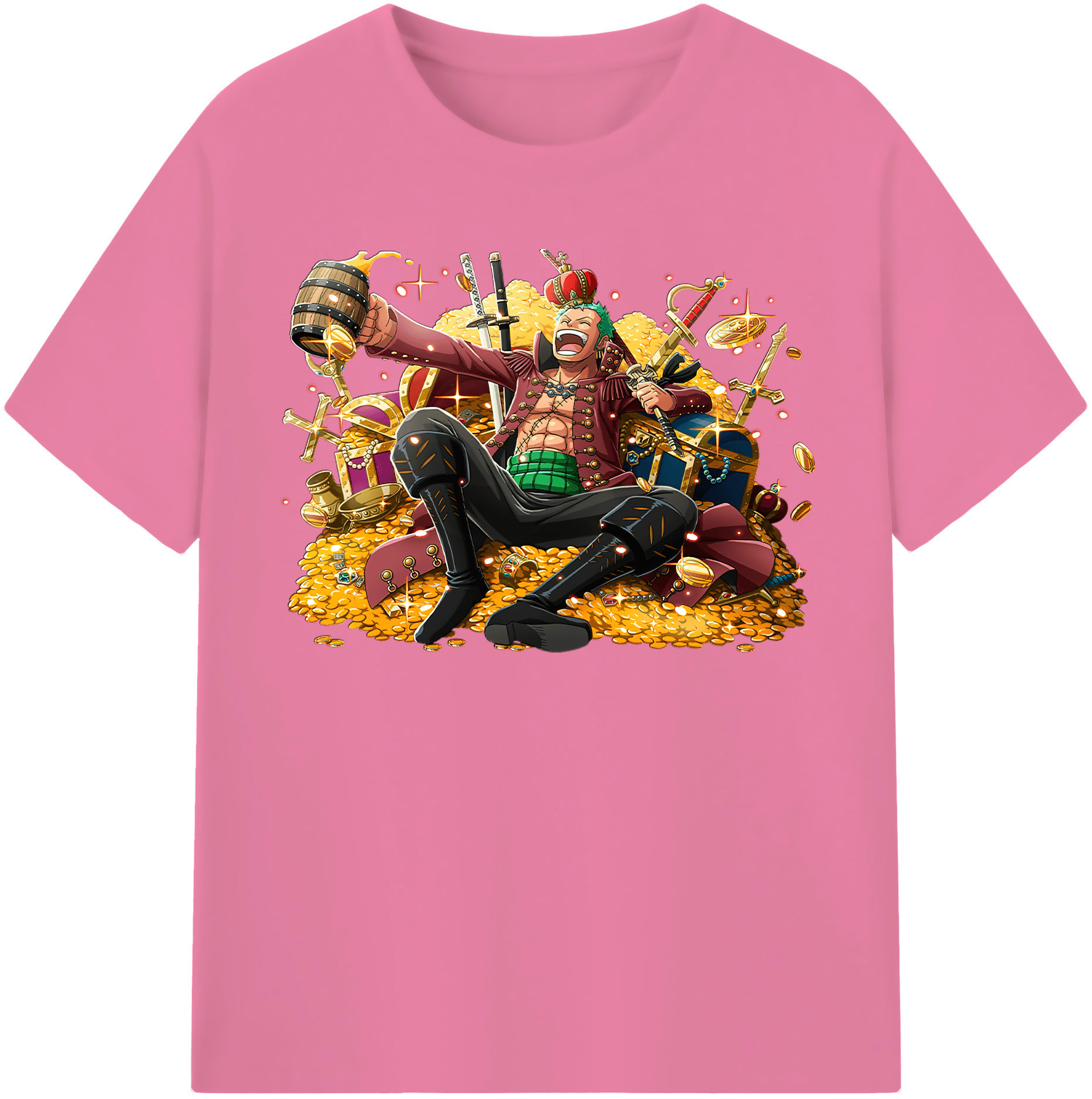 ワンピース ロロノア・ゾロ ONE PIECE Roronoa Zoro 綿100％半袖Tシャツ（フロントプリント）